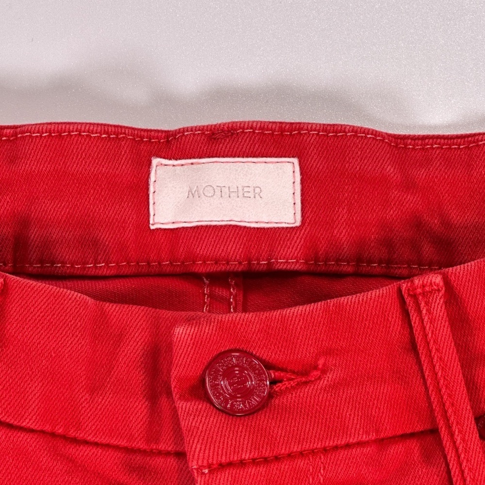 MOTHER Women’s Skinny Jeans Red Firecracker Ankle Size 27 - Picture 3 of 12